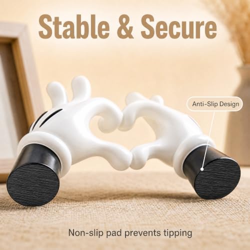 Black White Resin Cartoon Heart Hand Figurine Minimalist Home Decor - Image 5