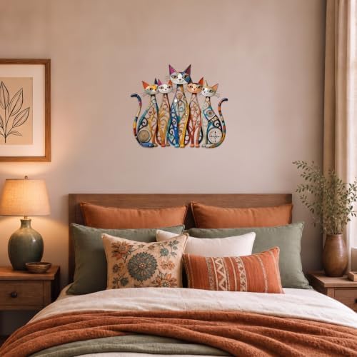 Wesiti Cat Metal Wall Art Iron Sculpture 10.6x15.7 Retro Mid Century - Image 6