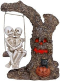 Dlfghos Halloween Skeleton Couple Figurine – Gothic Skeleton Swing Statue for Haunted House & Indoor Decor – Creepy Cute Spooky Tabletop Halloween Decoration for Horror Fans by Dlfghos