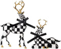 WDS WONDROUS Christmas Decorations Deer Figurines Black White Table Decor by WDSWONDROUS
