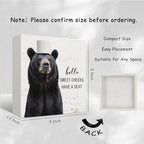 Funny Bear Bathroom Decor - Hello Sweet Cheeks Bear Bathroom Decor, Rustic Farmhouse Wooden Sign, 5 X 5 Inches - Image 2