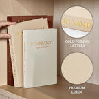 JARLINK Aesthetic Decorative Books, Set of 3 Linen Faux Book Boxes, Brown - Image 5