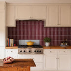 Smart Tiles Peel and Stick backsplash, Stacked Burgundy Red, 11.43"x9" - Image 2