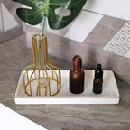 10 x 5 Ceramic Bathroom Tray for Countertop, Decorative Vanity Tray for Dresser Tops, Small Rectangular Trays for Perfume, Candle, Jewelry, Cosmetics (White) - Image 2