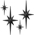 sxnzequnze 4 Pcs Star Wall Art Metal 3D Retro Room Decor Black 16.5In/9.4In by sxnzequnze