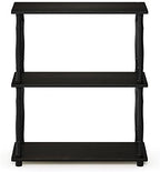 Furinno Turn-N-Tube 3-Tier Compact Multipurpose Shelf Display Rack with Classic Tube, Espresso/Black - Image 6
