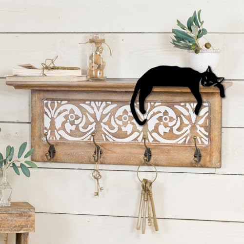 Home Decor Wooden Black Cat Decorations for Cat Lovers Cute Door Corner Decoration for House Living Room Office Desk - Image 7