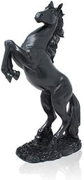 Lependor Standing Horse Resin Statue, Fighting Horse Sculpture for Home Decor Art Figurine Decorative Animal Ornament - Black by Lependor