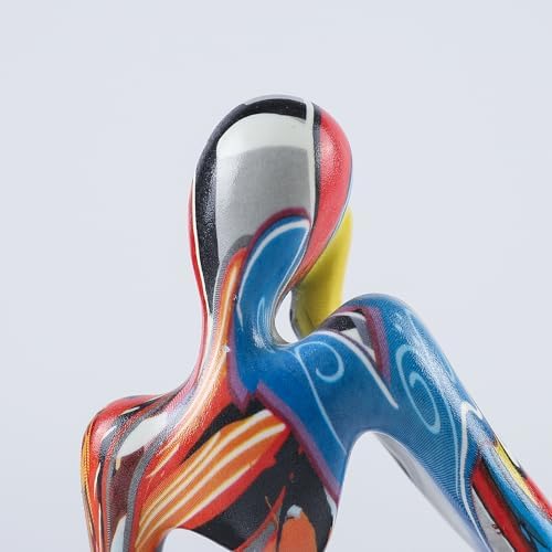 BrownLove 3pcs Hip hop Human Body Abstract Art Decoration, Modern White Art Resin Statue Room Office Shelf Bookcase Decoration - Image 6