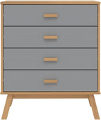 Scandinavian Style Solid Pine Wood Drawer Cabinet - Image 7