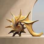 Coastal Nautical Beach Decor Gold Conch Resin Statue - Image 4