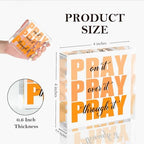 Orange Room Decor, Inspirational Christian Gifts for Women, Orange Dorm Bathroom Room Decoration, Office Decor for Women, Acrylic Office Desk Accessories Decoration Wall Art Sign - Pray through it - Image 2