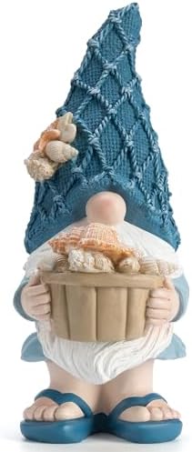 Etlemonde Beach Coastal Gnomes Statue Home Seashell Decor by EtlemondeHomeDecor