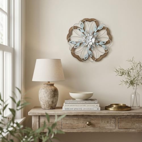Layered Flower Metal Wall Decor,Rustic Farmhouse Wall Art for Living Room - Image 6