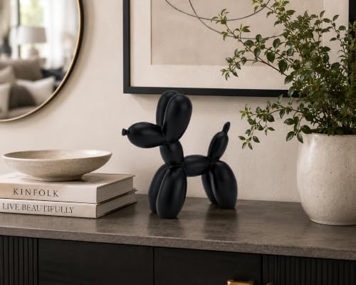 4 Inch Matte Black Balloon Dog Sculpture - Image 3