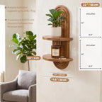 Boho Wall Decor Shelf, Mid Century Modern Plant Floating Shelves Oak - Image 3