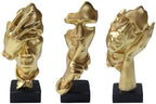 aboxoo 3 Pcs Thinker Statue, Silence is Gold Abstract Resin Art Figurines by aboxoo