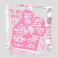 To My Wife Gift from Husband, Heartfelt Romantic Love Plaque, Anniversary and Valentine's Day Gift for Wife, Wedding Keepsake for Birthday, Christmas, Pink Acrylic Desk Decor, Valentine's Day decorations by MUZRUYOU