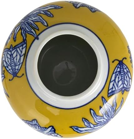 Creative Co-Op Decorative Small Ceramic Ginger Jar with Lid, Yellow - Image 5
