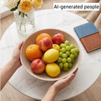 Large Decorative Fruit Bowl, Snack Candy Pedestal Bowl, Stripe Beige - Image 6