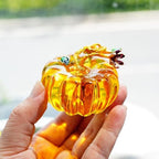 2.5'' Hand Blown Glass Pumpkin Figurines Harvest Fall Thanksgiving Decor - Image 3