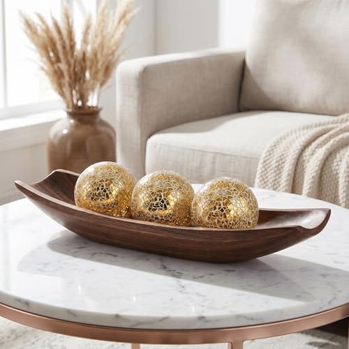 TOPZEA 3 Pack 4 Inch Gold Mosaic Glass Orbs, Decorative Balls Mosaic Spheres for Vase Fillers, Dinning & Coffee Table Centerpieces, Bowl Decor, Home & Christmas Decorations - Image 5