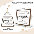 I Still Remember the Days I Prayed Wooden Sign, Christian Sign Home Decor Wooden Plaque for Rustic Home Farmhouse Office Living Room Desk Shelf Decor (White&Brown, 5.9x5.9inches) - Image 2