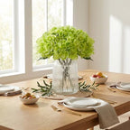 6Pcs 18" Green Silk Hydrangea Artificial Flowers - Image 5