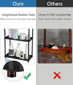 VOTZAAQ 3 Tier Bathroom Organizer Countertop, Stainless Steel Perfume Tray and Vanity Countertop Shelf, Makeup Skin Care Bathroom Organizers and Storage for Dresser, Kitchen (Matte Black) - Image 4