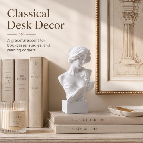 6" H Greek Mythology Bust Statue Decor,Artemis Statues Roman Goddess Figurines,Used for Sketch Practice Aesthetics Statues and Sculptures and Indoor Filling Space for Living Room, Bedroom and Study - Image 4