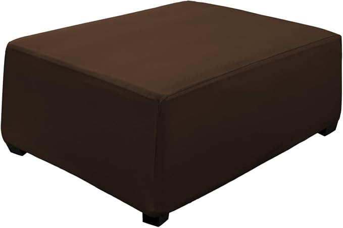Super Stretch Ottoman Cover- Soft Form Fit Ottoman Cover Rectangular Ottoman by UOIJAY