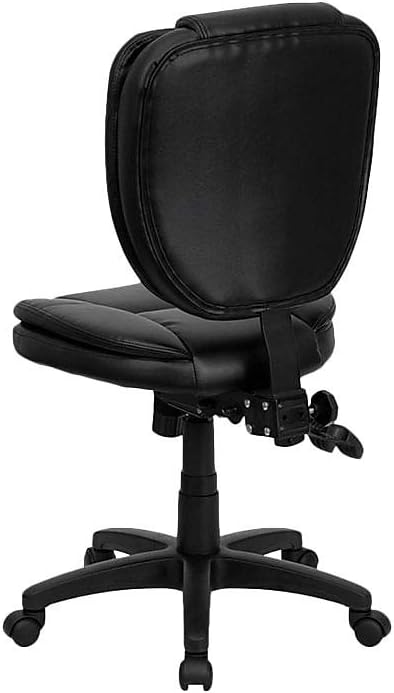 Flash Furniture Caroline Mid-Back Black LeatherSoft Multifunction Swivel - Image 6