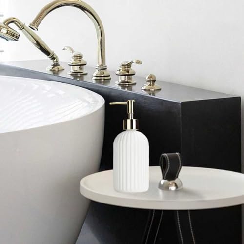 Soap Dispenser 14Oz White Glass Hand Soap Dispenser for Kitchen Countertop - Image 2