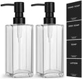 GMISUN Glass Soap Dispenser with Stainless Steel Pump, Clear Hand Soap Dispenser for Bathroom, 12 fl oz/350ml Refillable Dish Dispenser for Kitchen, Modern Liquid Soap and Lotion Bottle for Countertop by GMISUN