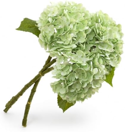 4 PCS Green Hydrangea Artificial Flowers, Latex UV Resistant Fake Flowers - Image 3