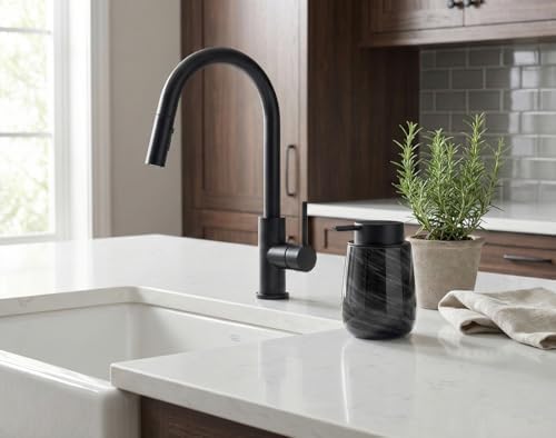 Modern Glass Marble Foam Hand Soap Dispenser,Black Soap Dispenser - Image 7