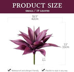 Artificial Agave 16.5In Faux Agave Fake Greenery Outdoor Artificial Plant Fake Plant for Indoor Home Decoration Plastic Plant Outdoor Decor Front Porch Decor Simulation Plants 2Pack(Purple) - Image 2
