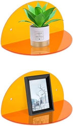 ROYALITA 2-Pack Small Acrylic Shelves Room Decor Floating Shelves, Orange - Image 4