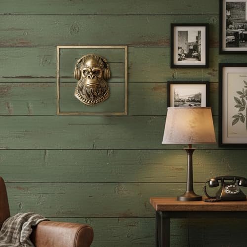 JJALIGHTS Exquisite Resin Animal Head Wall Sculpture (Gift Metal Frame) - Imitation Copper Vintage Decor for Living Room, Bedroom & Office | Decorative Wall Hanging Art (Bigfoot) - Image 7