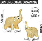 prosfalt A Pair Elephant Statue Home Decor,Modern Style Figurines,Sculpture for Office Desktop Bookshelf Living Room (Ceramics Gold) - Image 2