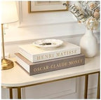 Decorative Books Set with Tray, Linen Coffee Table Books Decor by RolenBox