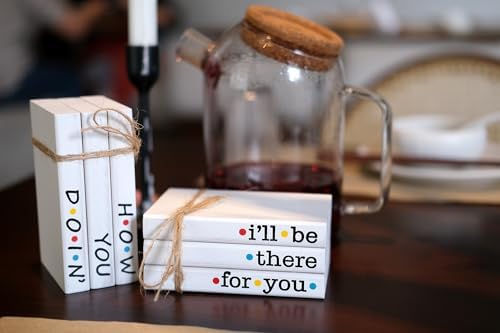 Friends TV Show Signs for Table Shelf decor, Mini Decorative Wooden Book Stack for Tiered Tray Accent, Friendship Gifts - I'll Be There For You Sign - Image 3