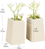 Mind Reader Cement Planter Bookends, Desk Decor and Indoor Plants, Set of 2, White - Image 3