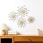 Blulu 4 Pcs Starburst Whimsy Wall Decor, Bling Metal Wall Art - Image 5