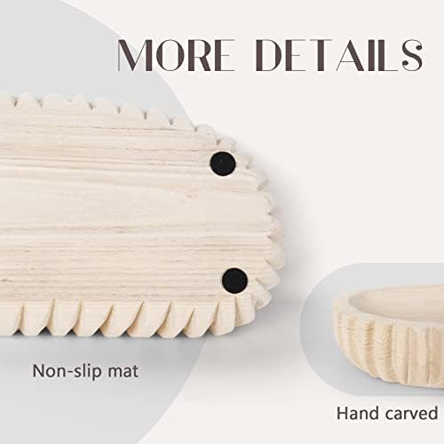 Oakrain Decorative Dough Bowl for Home Decor, 16" Hand-carved Wood Bowl - Image 4