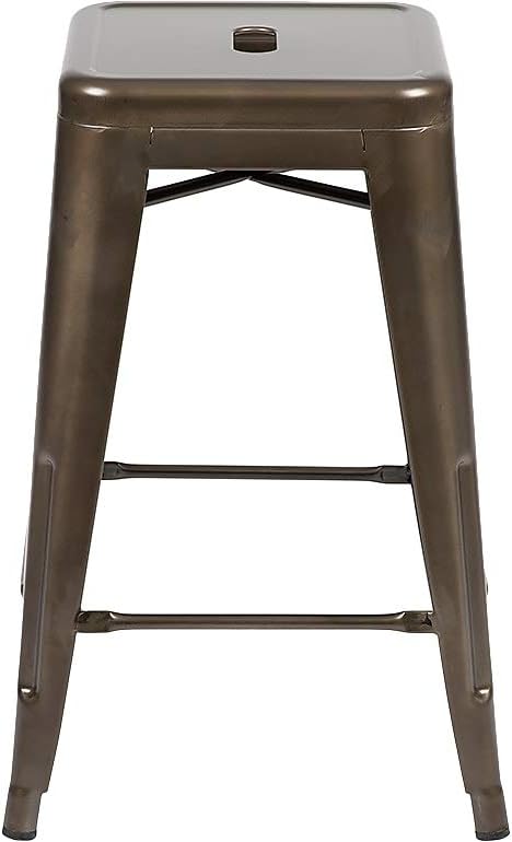 Flash Furniture Lily 24" High Metal Counter-Height, Indoor Bar Stool in Gun - Image 10
