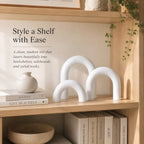 XMGZQ White Wood Arch for Coffee Table Decor Items,Wood Statue and Sculpture Set 3,Japanese Neutral Home Decor Aesthetic,Living Room,Entryway,Bookshelf,Floating,Console,Boho Minimalist Objects - Image 4