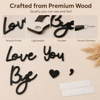 Love You Bye Sign Above Door: Wooden Wall Decor Living Room, Farmhouse Entryway Sign, Boho Home Decor, Valentine's Day Gift for Family (Black) - Image 6