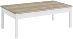 Pemberly Row 3-Piece Coastal Wood Coffee Table Set, Antique Pine and White - Image 3
