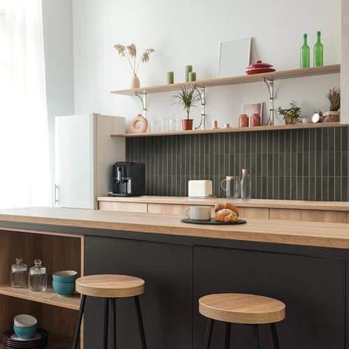 Smart Tiles Peel and Stick backsplash, Stacked Smoke Gray, 11.43"x9" - Image 2